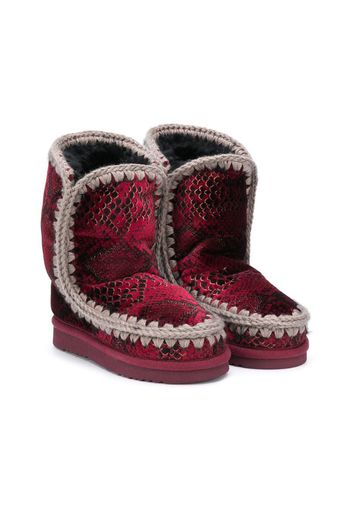 Eskimo snakeskin-print boots