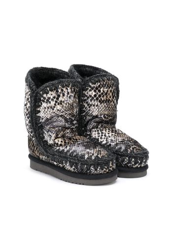 Eskimo snakeskin-print boots