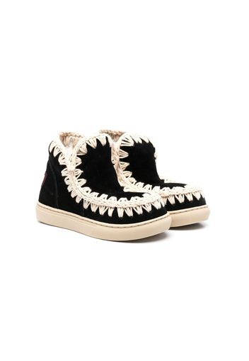 Mou Kids whipstitched moccasin boots - Nero