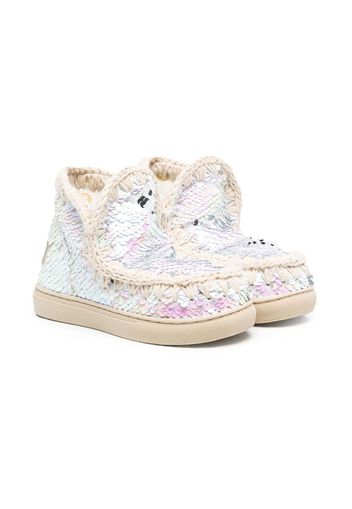 Mou Kids sequin-embellished snow boots - Rosa