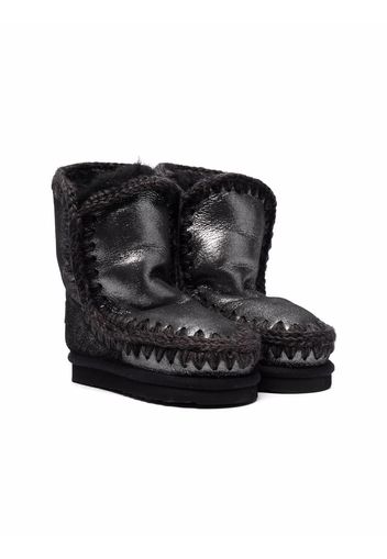 Mou Kids metallic Eskimo shearling boots - Nero