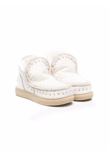 Mou Kids shearling leather boots - Bianco