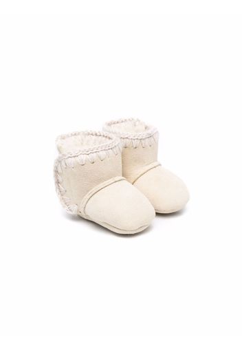 Mou Kids whipstitch leather boots - Toni neutri