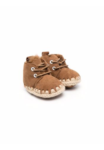 Mou Kids knitted border boots - Marrone