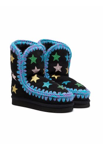 Mou Kids star-print slip-on boots - Nero