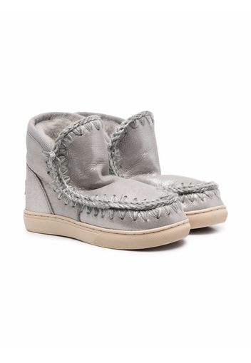 Mou Kids metallic-effect eskimo boots - Argento