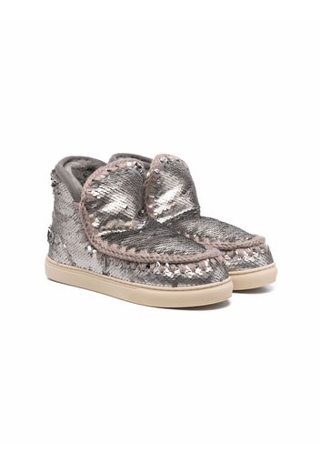 Mou Kids TEEN sequin-embellished boots - Argento