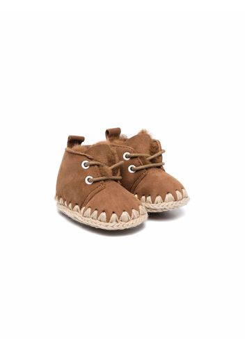 Mou Kids lace-up suede boots - Marrone