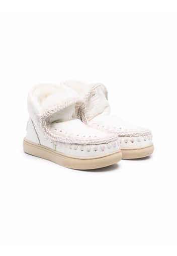 Mou Kids whipstitch-detail boots - Bianco