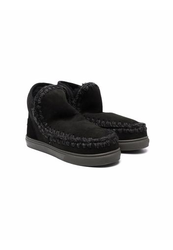 Mou Kids whipstitch sheepskin boots - Nero