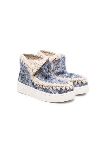 Mou Kids summer eskimo denim high-top sneakers - Blu