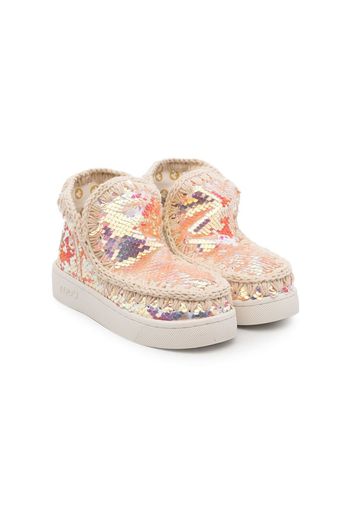 Mou Kids summer eskimo sequin-detail boots - Arancione