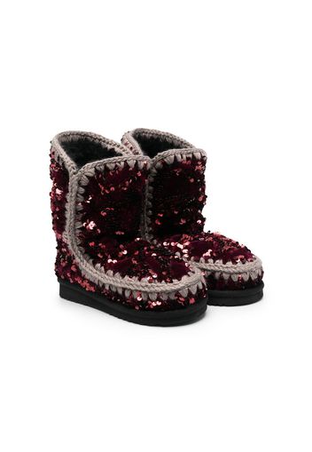 Mou Kids Eskimo sequin-embellished boots - Rosso