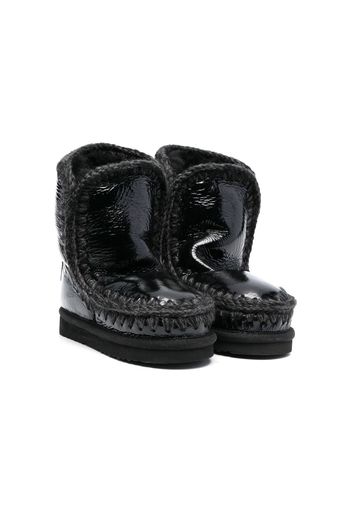 Mou Kids chunky leather boots - Nero