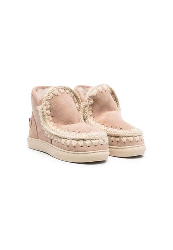 Mou Kids chunky suede boots - Marrone