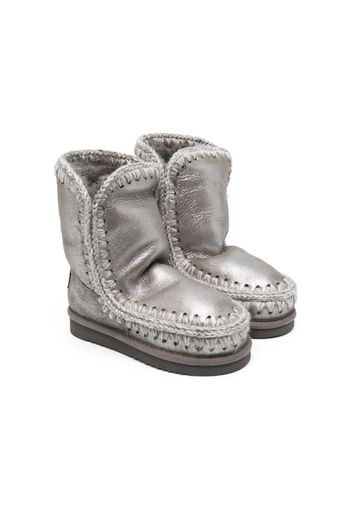 Mou Kids shearling-lined leather boots - Grigio