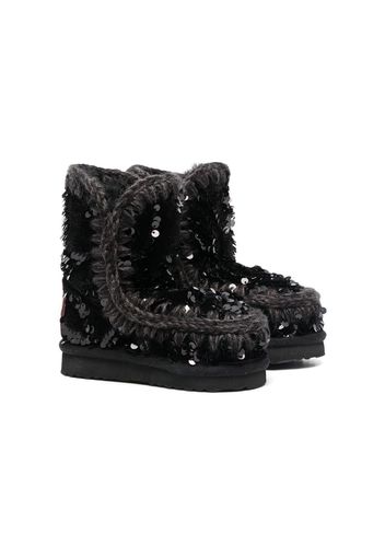 Mou Kids Eskimo sequin-embellished boots - Nero