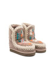 Mou Kids Eskimo embroidered boots - Grigio