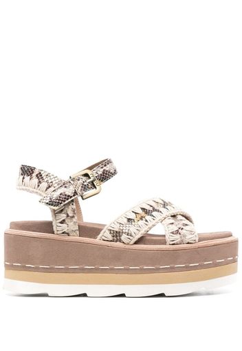 Mou snakeskin-effect flatform sandals - Toni neutri