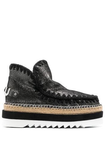 Mou Eva triple-stacked eskimo summer boot - Nero