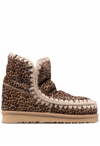 Mou Eskimo leopard-print boots - Marrone