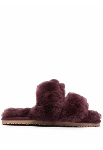 Mou open toe shearling slides - Viola