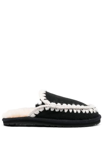 Mou braided shearling slippers - Nero