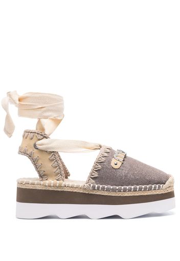 Mou logo-plaque platform espadrilles - Grigio