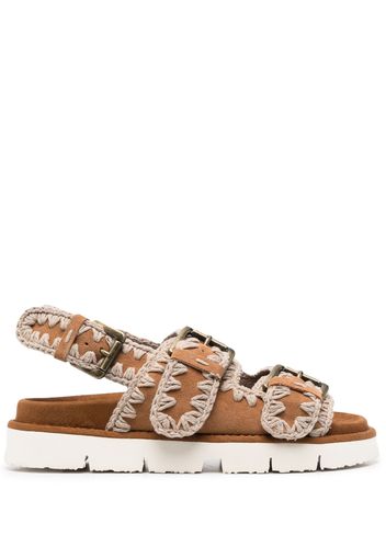 Mou Bio crochet-stitch sandals - Marrone