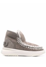 Mou contrast-stitching suede boots - Grigio