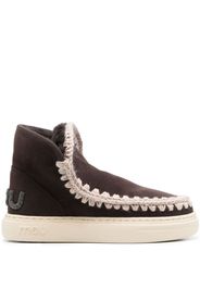 Mou Eskimo whipstitch-trim ankle boots - Marrone