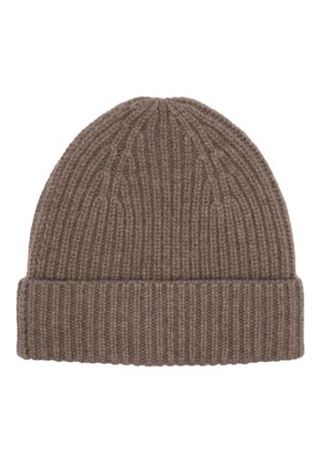 MOULETA ribbed cashmere beanie - Marrone