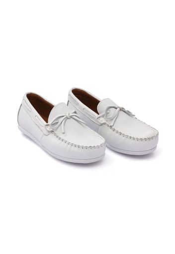 Moustache leather moccasin loafers - Bianco