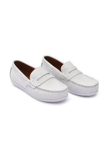 Moustache faux leather penny loafers - Bianco