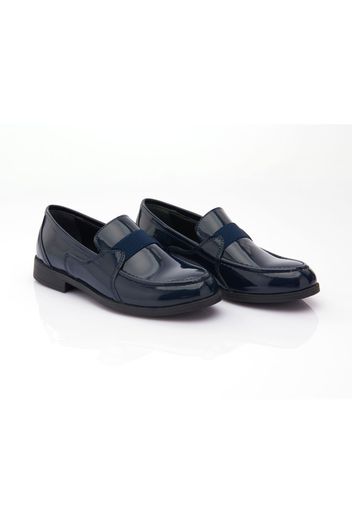 Moustache patent leather loafers - Blu