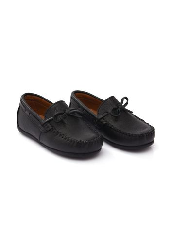 Moustache leather moccasin loafers - Nero