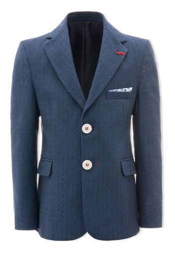 Moustache Blazer monopetto con ricamo - Blu