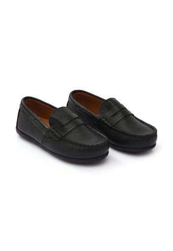 Moustache faux leather penny loafers - Nero