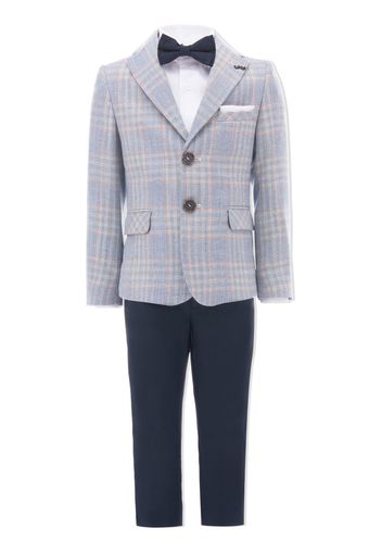 Moustache plaid peak-lapel suit - Blu