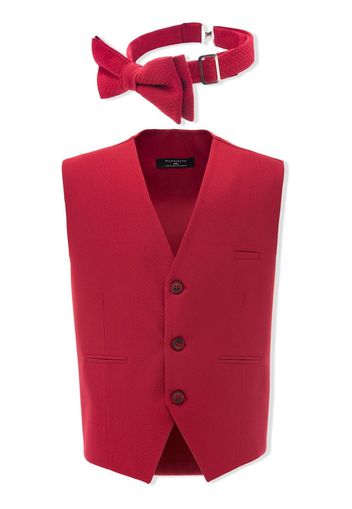 Moustache textured waistcoat set - Rosso