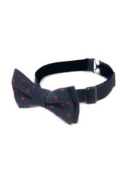 Moustache polka dot embroidered bow tie - Blu