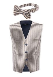 Moustache stripe-print waistcoat set - Toni neutri