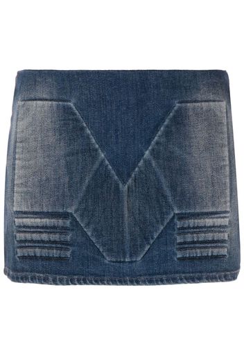 Mowalola embossed-design denim skirt - Blu