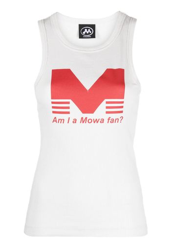 Mowalola logo-print ribbed tank top - Grigio