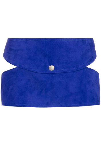 Mowalola low-rise suede mini skirt - Blu
