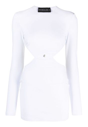 Mowalola long-sleeve cut-out dress - Bianco