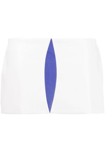 Mowalola contrasting-panel faux-leather miniskirt - Bianco