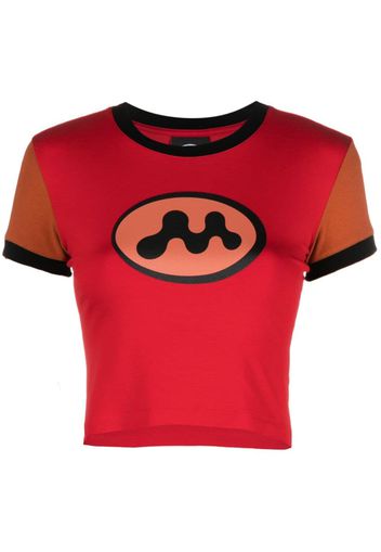 Mowalola cropped logo-print T-shirt - Rosso