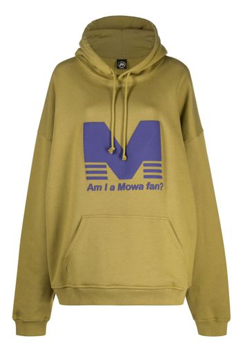 Mowalola slogan print drawstring hoodie - Verde