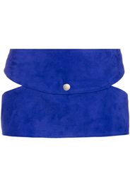 Mowalola low-rise suede mini skirt - Blu